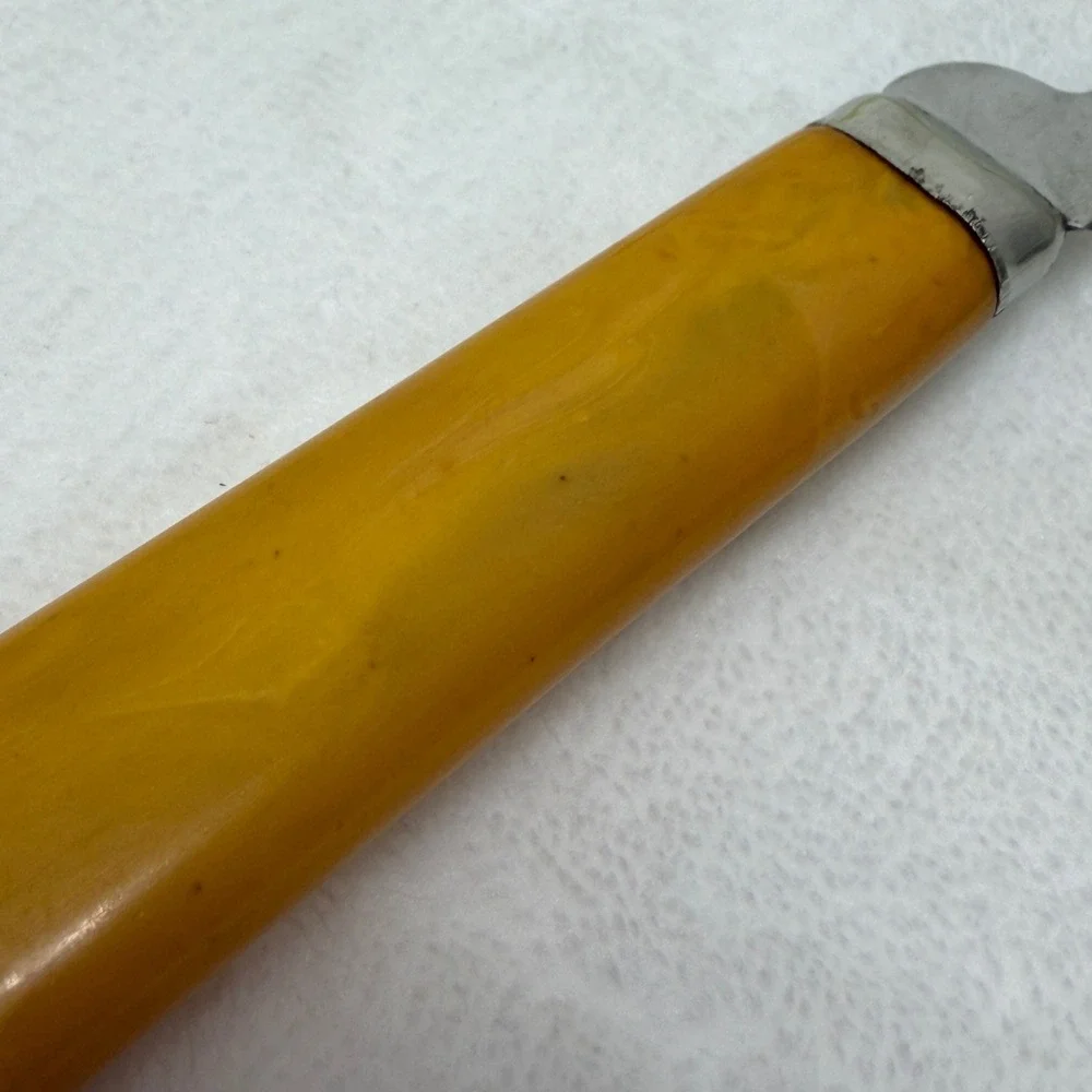 VTG Bakelite Stainless Steel Serrated Utility Knife Curved Blade Slicing Tool